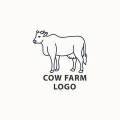 cow angus logo design element