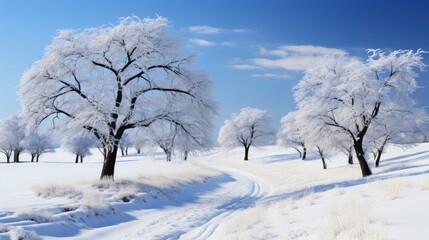 Fototapeta na wymiar Winter Spring Landscape Blue Sky Concept, HD, Background Wallpaper, Desktop Wallpaper