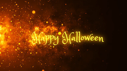 Red Happy Halloween fire background bokeh graphic background for Holiday Halloween commercial or presentation use