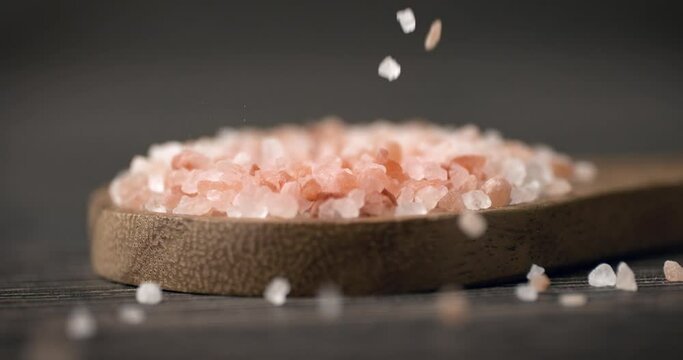 Himalayan pink salt in a super slow motion.