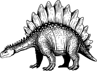 Stegosaurus Dinosaur Vintage Illustration