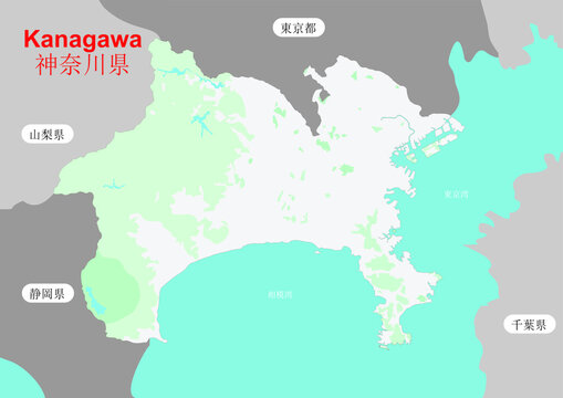 Color map of Kanagawa Prefecture