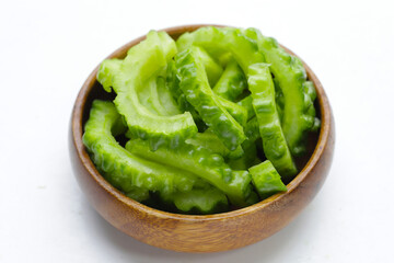 Bitter melon on white background.