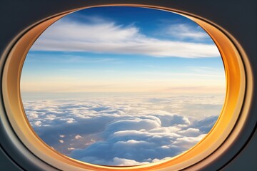 airplane wing visible from a porthole window