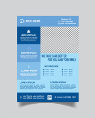 Health care flyer, hospital flyer cover, medical flyer template, clinic cover layout  