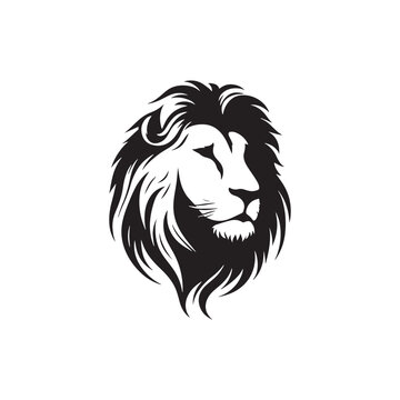 Infinite Majesty: Silhouetted Lion Face - A Timeless Image Echoing the Enduring Majesty of the Lion, a Symbol of Nobility
