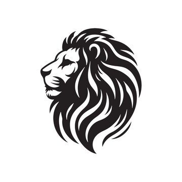 Eternal Vigor: Silhouetted Lion Face - An Image Reverberating with the Eternal Vigor, Strength, and Timeless Essence of the Lion