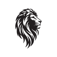 Monarch of Shadows: Lion Face Silhouette - An Artful Representation Resonating with the Monarchical Essence and Commanding Presence of the Lion.
