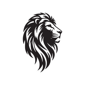 recommend clip art: Monarch of Shadows: Lion Face Silhouette - An Artful Representation Resonating with the Monarchical Essence and Commanding Presence of the Lion.