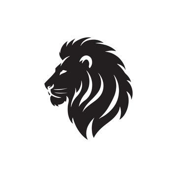 Silhouetted Nobility: Lion's Face - A Symbolic Image Depicting the Nobility, Grace, and Imposing Presence of the Lion in Exquisite Silhouette