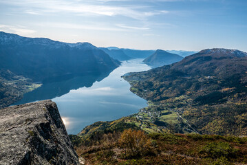Lustrafjorden. A fjord in western Norway.