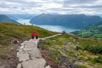 Hiking on a mountain in western Norway.