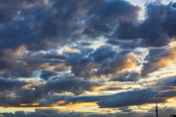 Blue sky with clounds sunset