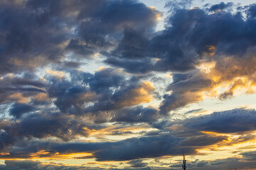 Blue sky with clounds sunset