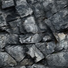 Gray Granite Stone Background, Aged Rough Rock Material Texture Top View,