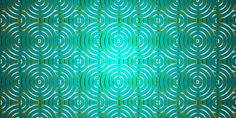 Abstract blue gradient background with waves technology circle geometric  fabric pattern. ornament art retro line swirl backdrop style mosaic and tile walpaper pattern.