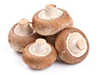 Fototapeta na wymiar Fresh Shiitake Mushrooms Isolated on White Background, Raw Shitake, Healthy Organic Asian Fungi
