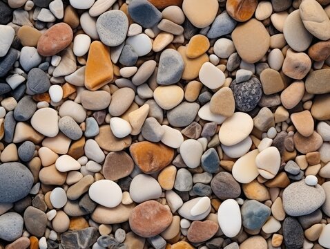 Heap of Sand, Gravel, Pebbles and Concrete Mix for Construction Closeup, Sandy Ground with Small Stones