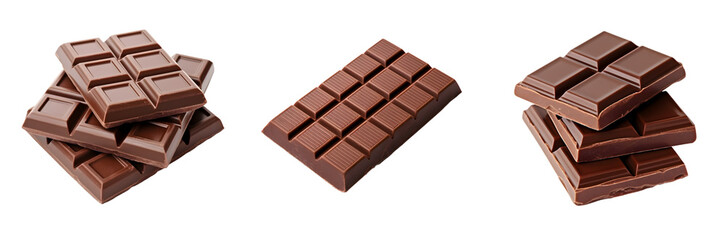 Set of chocolate bar. Collectio of chocolate bar. Chocolate bar isolated on transparent background