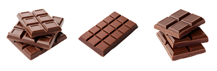 Set of chocolate bar. Collectio of chocolate bar. Chocolate bar isolated on transparent background