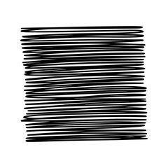 Black square shaded horizontally, texture sketch. Pen lines.