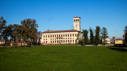 Fototapeta na wymiar Carcassola palace in Marzano, Lombardy, Italy