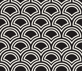 Vector seamless pattern. Repeating geometric elements. Stylish monochrome background design.