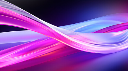 Smooth and flowing neon pink waves with a serene and tranquil glow.