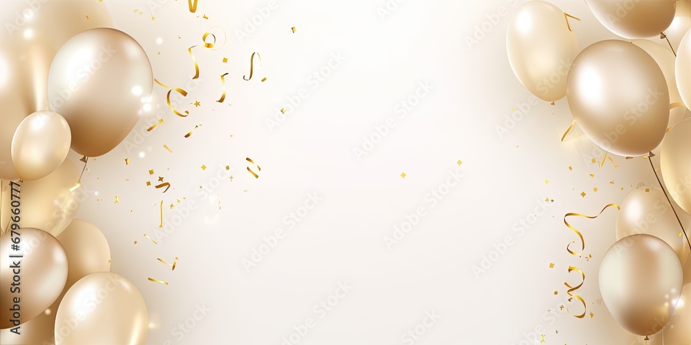 Wall mural golden jubilation. festive confetti extravaganza. celebration bliss on christmas or birthday. shimme