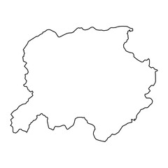 Labe region map, administrative division of Guinea. Vector illustration.