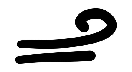 Doodle wind lines. Air sketch. Cartoon hand drawn windmill. Vector wave clipart