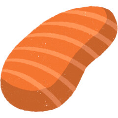 salmon sashimi,dry ink brush style,element and illustration,high quality artwork