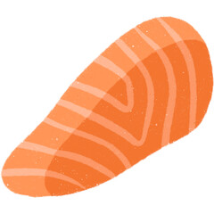 salmon sashimi,dry ink brush style,element and illustration,high quality artwork