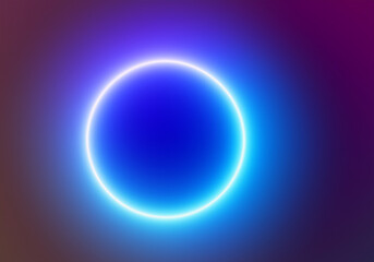 Obraz premium カラフルな光の輪と幻想的なグラデーション背景