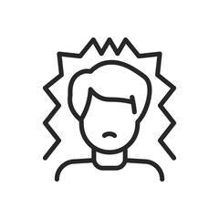 Neurosis Icon. Vector Outline Editable Isolated Sign of a Tense and Stressed Person, Symbolizing the Mental Strain and Emotional Challenges of Neurosis.