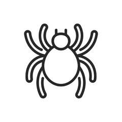 Phobia Icon. Vector Outline Editable Isolated Sign of a Spider, Representing One of the Most Common Phobias and Symbolizing the Concept of Deep-Seated Fears and Anxieties.
