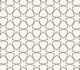 Vector seamless pattern. Repeating geometric elements. Stylish monochrome background design.