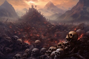 A mountain of skulls