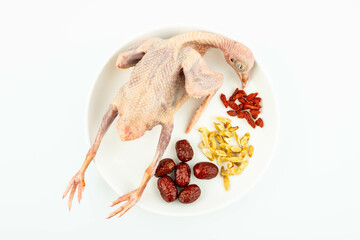 Fresh pigeon and Chinese herbal soup