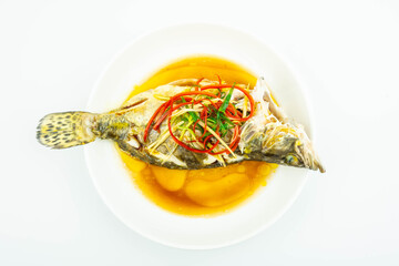 Chinese dish of steamed mandarin fish