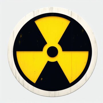 radiation warning sign isolated white