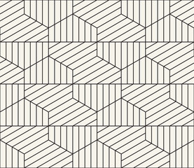 Vector seamless pattern. Repeating geometric elements. Stylish monochrome background design.