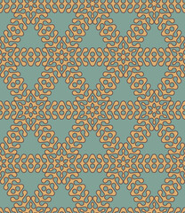 Decorative mesh with ornate diagonal crossed lines. Abstract background with a modern design. Geometric wavy ornamental stripes. Seamless repeating pattern. Vector illustration.