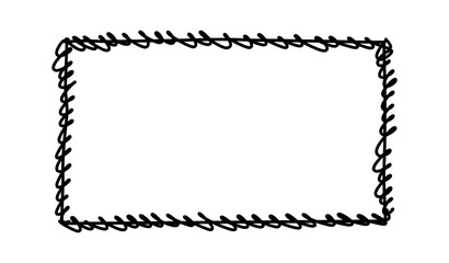 Doodle frames. Rectangle hand drawn borders. Squared ornament frame for sketchbook or bullet journal. Vector collection
