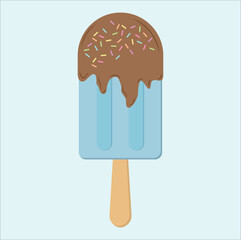 Colorful ice cream of popsicle stick illustration vector image. Suitable for t-shirt, mug, sticker, etc. Eps 10