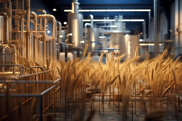 wheat production process of wheat mill industrial line. generative ai