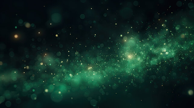abstract green and emerald bokeh background © reddish