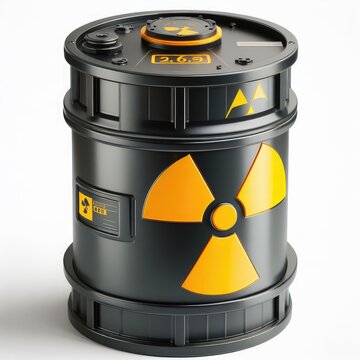 radioactive waste barrel isolated white