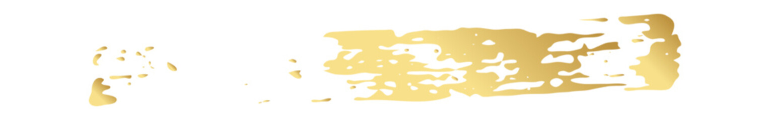Golden grunge circle and brushes. Gold paints. Vector illustration.