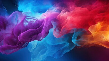 Obraz premium A Spectacular smoke and mist with a variety of bright contrasting colours. Bright and intense abstract backgrounds or wallpapers.